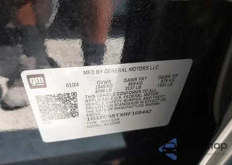 2024 Chevrolet Malibu Fwd 1Lt z USA, uszkodzony, nr VIN 1G1ZD5STXRF168442